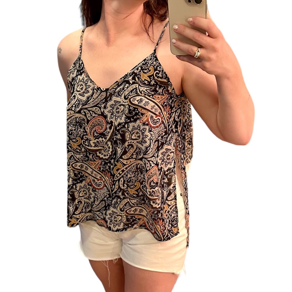 Honey Punch Bohemian Tank Top with Side Slits